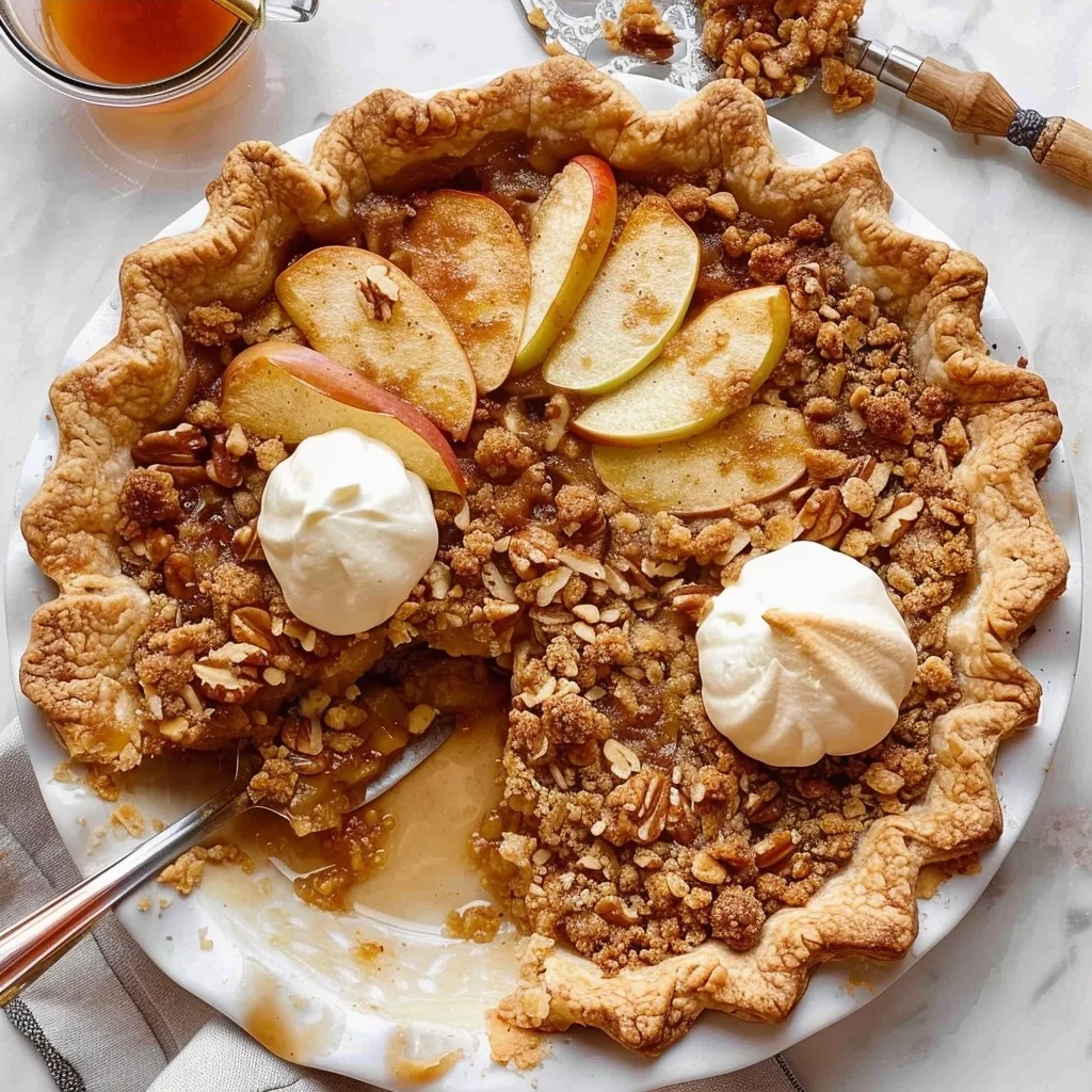 Easy Apple Walnut Crumble Pie