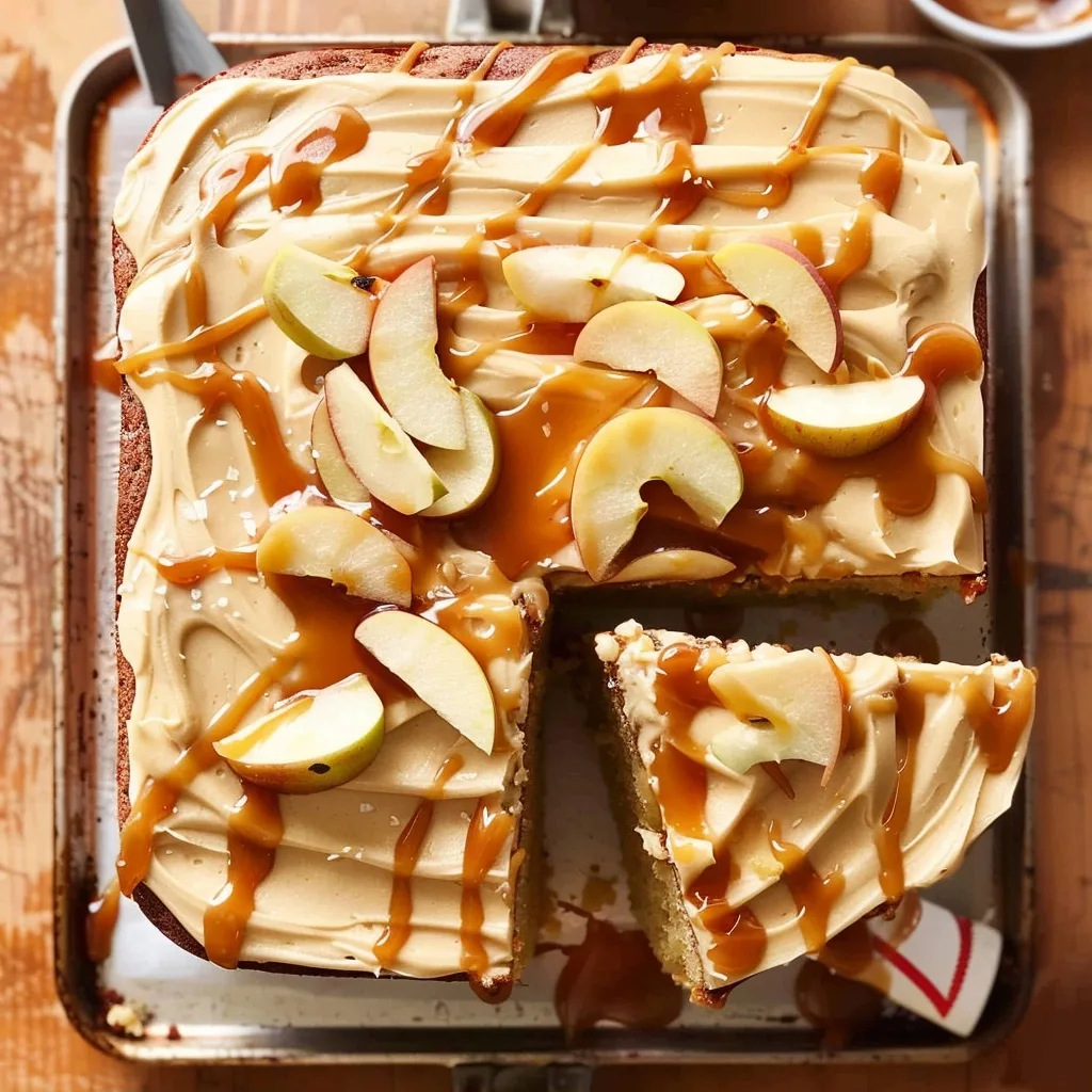 Easy Apple Cake with Salted Caramel Frosting