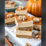 Vegan No Bake Pumpkin Cheesecake Bars