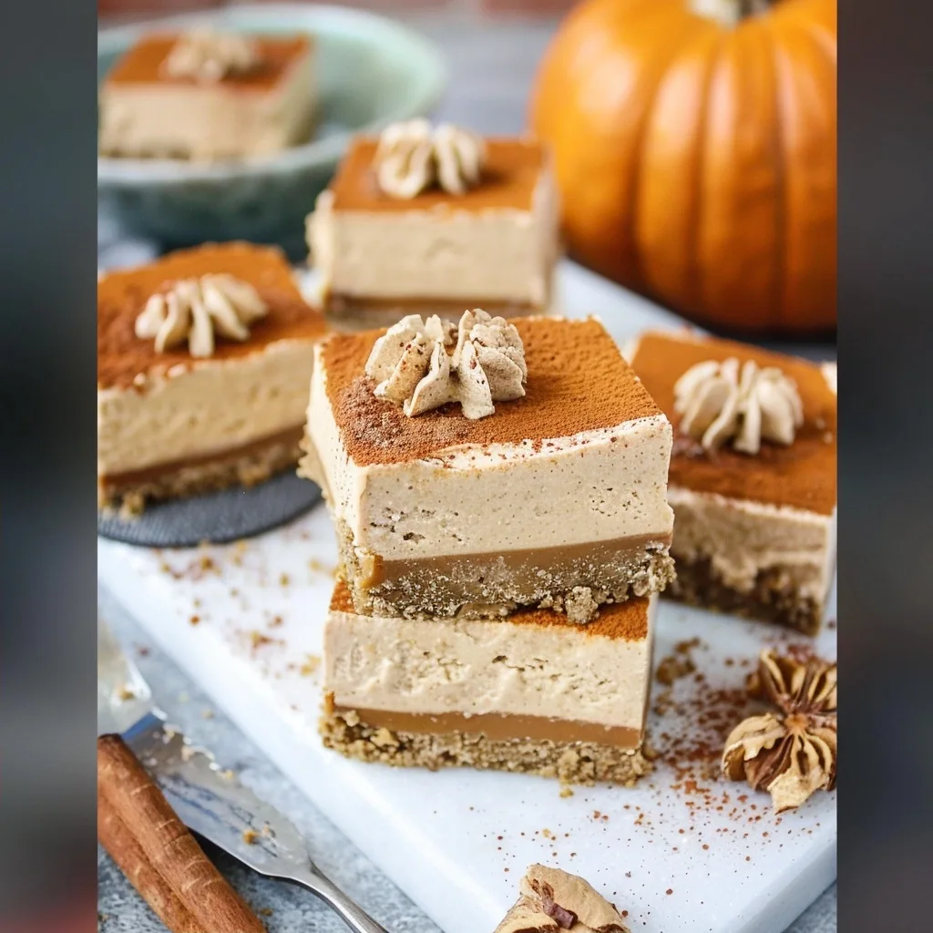 Vegan No Bake Pumpkin Cheesecake Bars