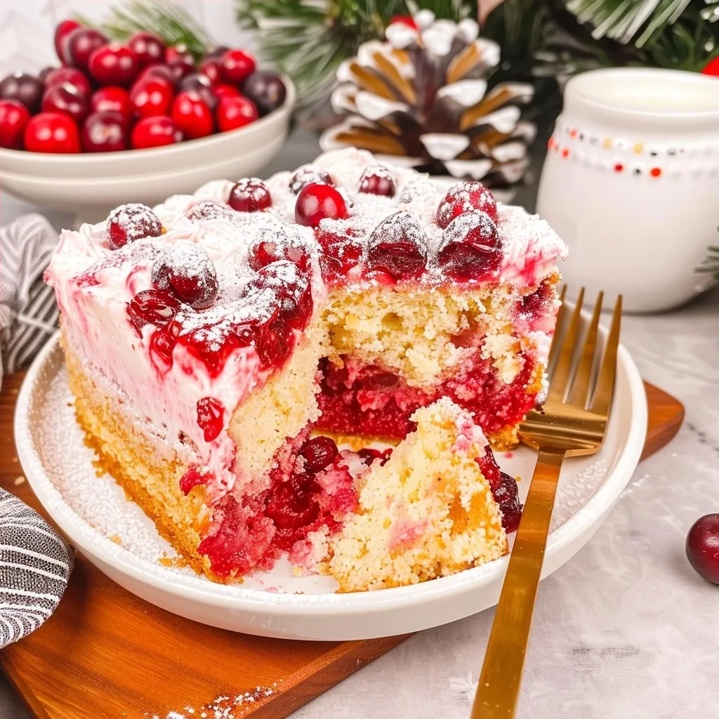 Easy Cranberry Poke Cake Recipe