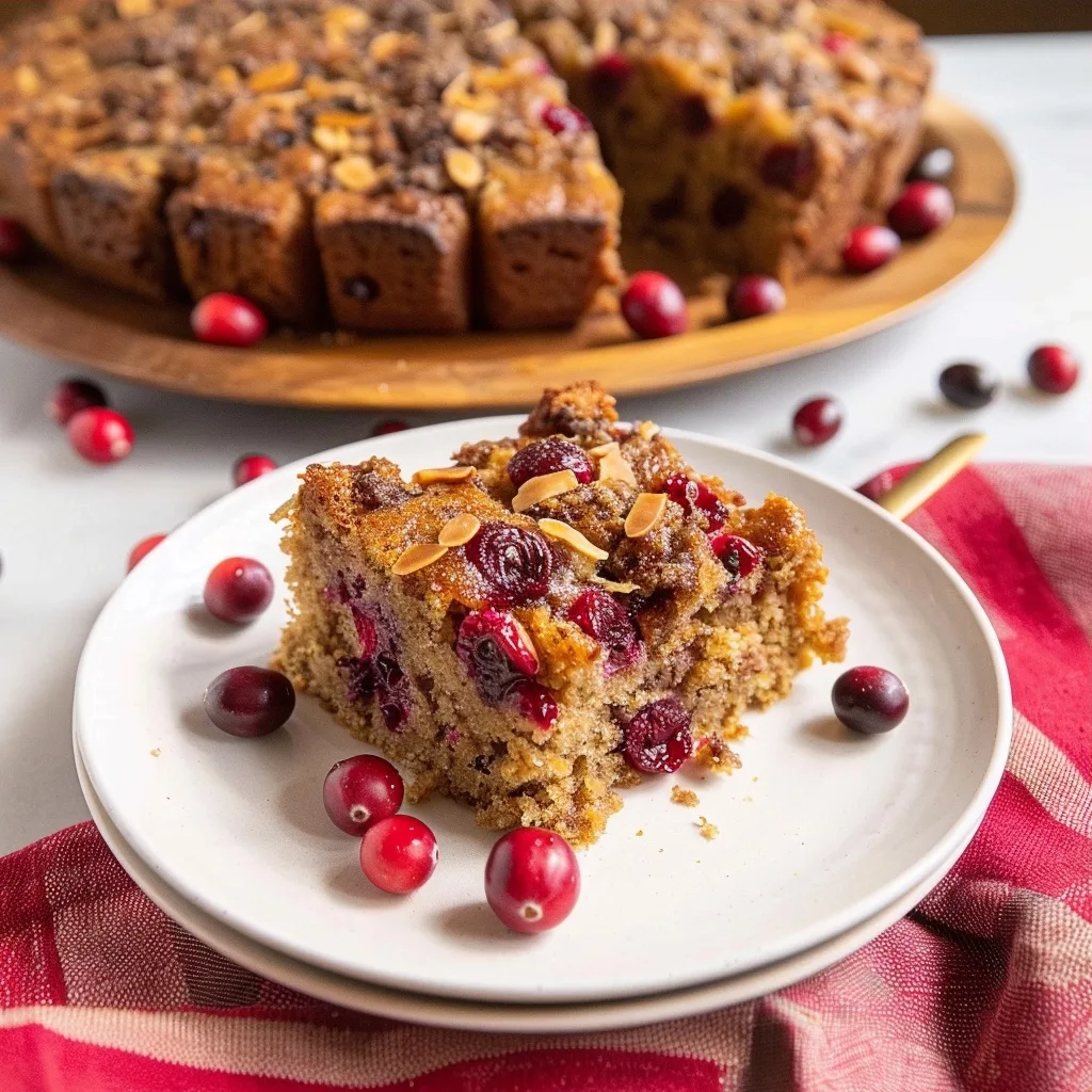 Almond Flour Cranberry Orange Coffee Cake (Paleo)